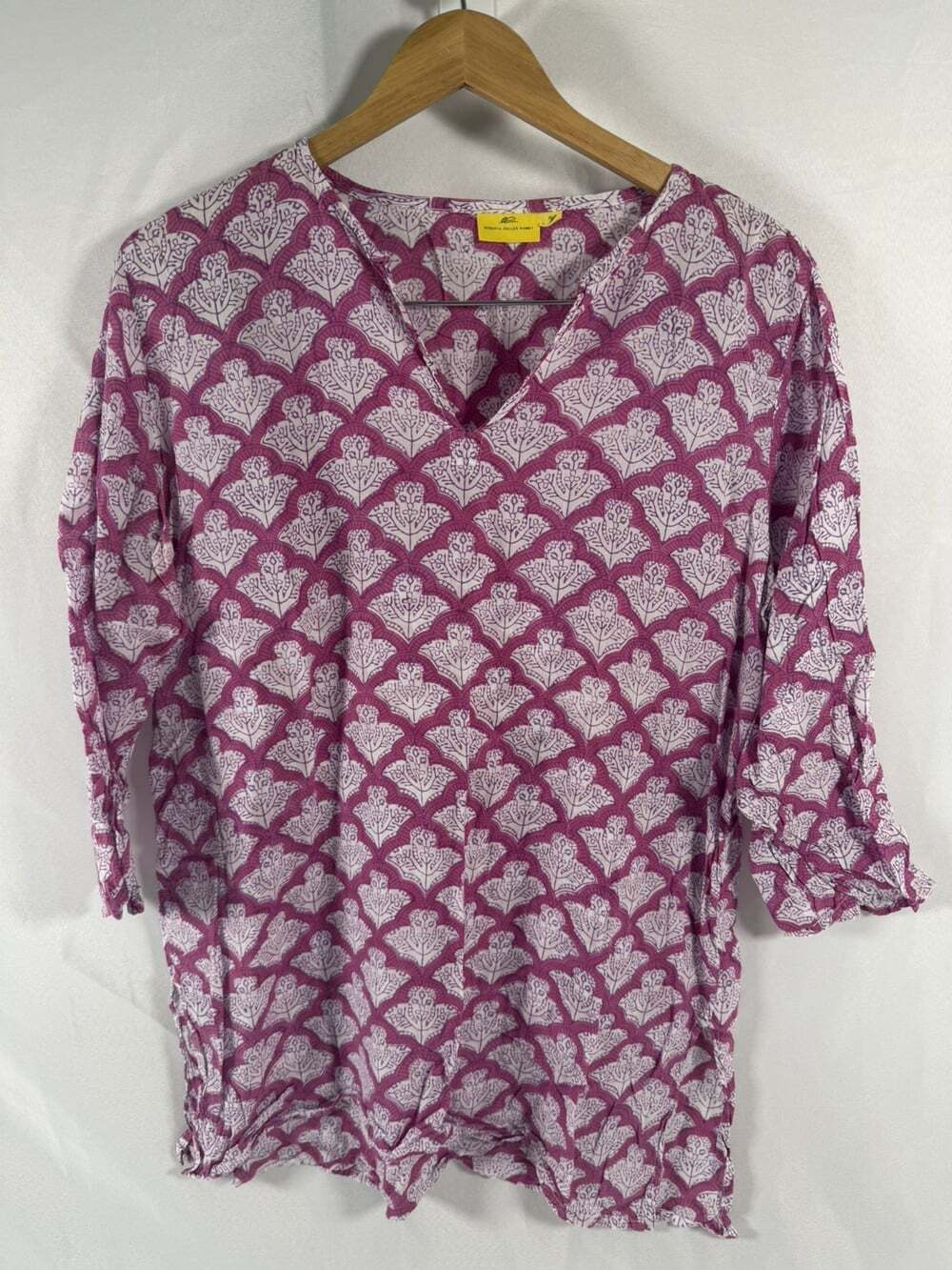 Roberta Roller Rabbit Pink and White Print Cotton Tunic XL